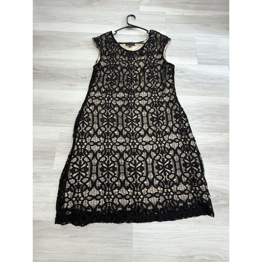 Dressbarn Collection Black Lace Dress Size 16P | Lined, Sleeveless, Formal